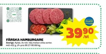 Stora Coop Färska hamburgare erbjuda