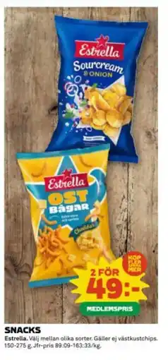 Coop ESTRELLA Snacks erbjuda