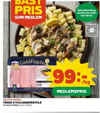 Coop Färsk kycklingbröstfilé erbjuda