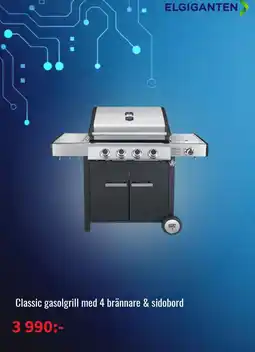 NetOnNet ELGIGANTEN Classic gasolgrill med 4 brännare & sidobord erbjuda