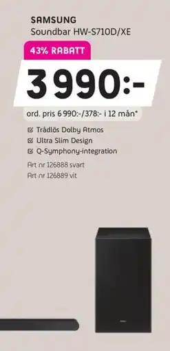 Elon SAMSUNG Soundbar hw-s710d/xe erbjuda
