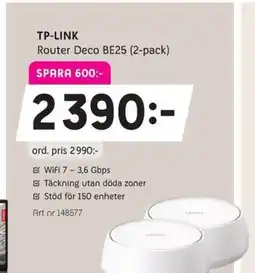 Elon TP-LINK Router deco be25 (2-pack) erbjuda