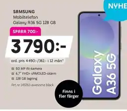 Elon SAMSUNG Mobiltelefon galaxy a36 5g 128 gb erbjuda