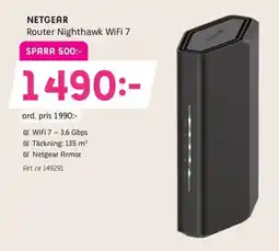 Elon NETGEAR Router nighthawk wifi 7 erbjuda