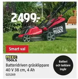 Jula Batteridriven gräsklippare 40 V 38 cm, 4 Ah erbjuda