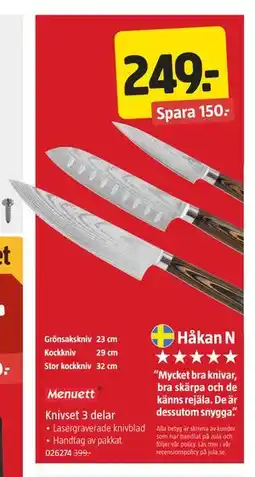 Jula Knivset 3 delar erbjuda
