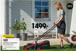 Jula Batteridriven gräsklippare 18 V 4,0 Ah 32 cm erbjuda