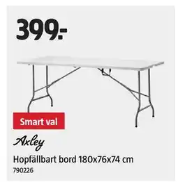 Jula Hopfällbart bord 180x76x74 cm erbjuda