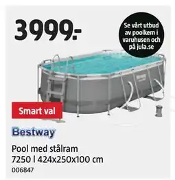 Jula Pool med stålram 7250 l 424x250x100 cm erbjuda