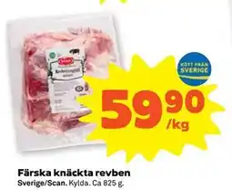 Färska knäckta revben