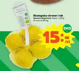 Stora Coop Ekologiska citroner i nät erbjuda