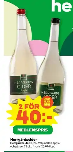 Stora Coop Herrgårdscider erbjuda