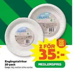 Stora Coop Engångstallrikar 20-pack erbjuda