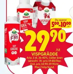 Ica Hajen Lagpris ARLA Vispgrädde erbjuda