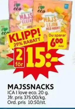 Ica Hajen Lagpris ICA Majssnacks erbjuda