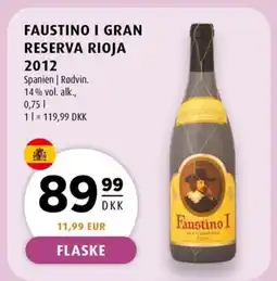Scandinavian Park Faustino i gran reserva rioja 2012 erbjuda
