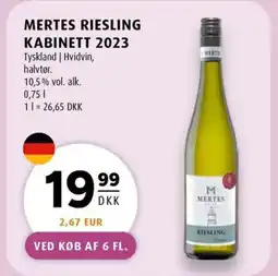 Scandinavian Park Mertes riesling kabinett 2023 erbjuda