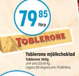 Supergott TOBLERONE Mjölkchoklad erbjuda