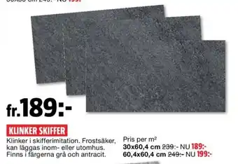 Bauhaus Klinker Skiffer 30x60,4cm erbjuda