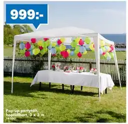 Biltema Pop-up partytält, hopfällbart, 3 x 3 m erbjuda
