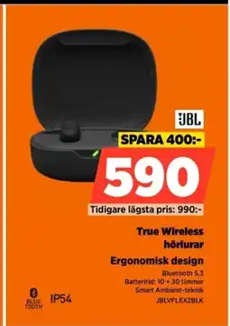 Power JBL True Wireless hörlurar Ergonomisk design erbjuda
