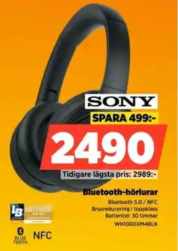 Power SONY Bluetooth-hörlurar erbjuda