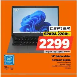 Power CEPTER 14" bärbar dator Kompakt design erbjuda