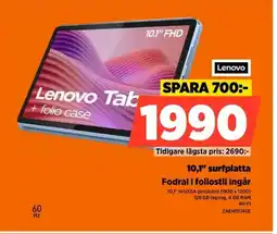 Power Lenovo 10,1" surfplatta Fodral i foliostil ingår erbjuda