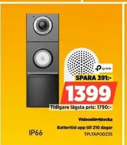 Power Tp-link Videodörrklocka Batteritid upp till 210 dagar TPLTAPOD235 erbjuda
