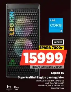 Power Lenovo Legion T5 Superkraftfull Legion gamingdator erbjuda