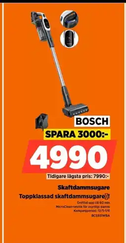 Power BOSCH Skaftdammsugare Toppklassad skaftdammsugare! erbjuda