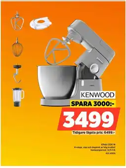 KENWOOD Effekt 120 K-vinge, visp och degkrok av hög kvalitet Kampanjperiod: 12/5-1/6 0 W