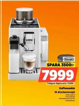 Power DeLonghi Kaffemaskin 16 dryckesrecept erbjuda