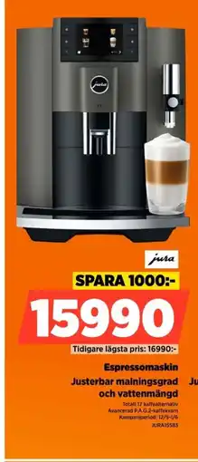 Power Jusa espressomaskin justerbar malningsgrad justerbar malningsgrad erbjuda