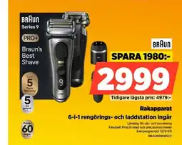 Power Braun rakapparat 6-i-1 rengörings- och laddstation ingår erbjuda