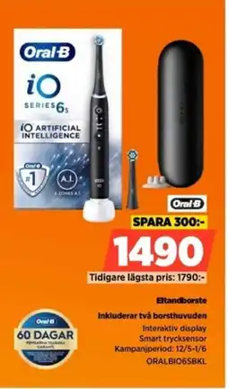 Power Oral B Eltandborste Inkluderar två borsthuvuden erbjuda