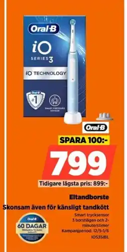 Power Oral B Eltandborste Skonsam även för känsligt tandkött erbjuda