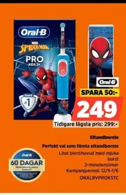 Power Oral-B Eltandborste Perfekt val som första eltandborste erbjuda
