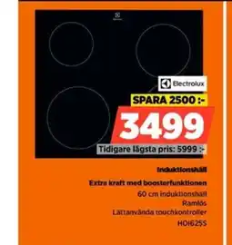 Power Electrolux Induktionshäll Extra kraft med boosterfunktionen erbjuda
