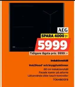 Power AEG Induktionshäll Hob2Hood' och bryggfunktioner erbjuda