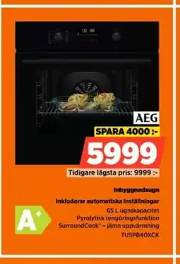 Power AEG Inbyggnadsugn Inkluderar automatiska inställningar erbjuda
