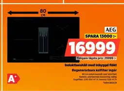 Power AEG Induktionshäll med inbyggd fläkt Regenererbara kolfilter ingår erbjuda