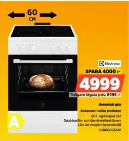 Power Electrolux Keramisk spis Kokzoner i olika storlekar erbjuda