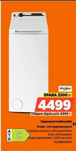 Whirlpool toppmatad tvättmaskin