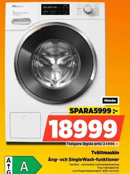 Power Miele Tvättmaskin Ång- och Single Wash-funktioner erbjuda