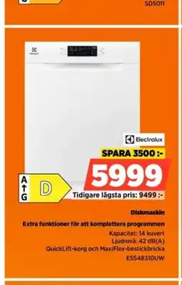 Power Electrolux Diskmaskin Extra funktioner för att komplettera programmen erbjuda