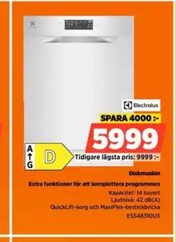 Power Electrolux Diskmaskin Extra funktioner för att komplettera programmen erbjuda
