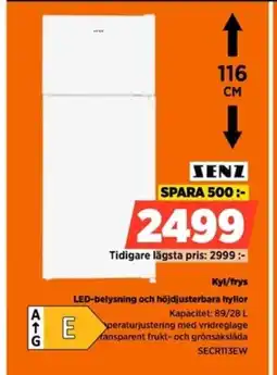Power SENZ Kyl/frys LED-belysning och höjdjusterbara hyllor erbjuda