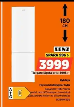 Power SENZ Kyl/frys Frys med utdragbar hylla erbjuda