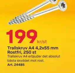 Byggmax Trallskruv A4 4,2x55 mm Rostfri, 250 st erbjuda